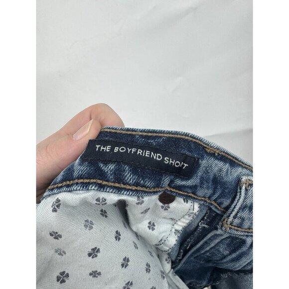 Lucky Brand The Boyfriend Denim Shorts Women 6/28 Blue Wash Distressed Preppy - Picture 5 of 11